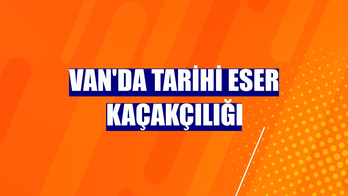 Van'da tarihi eser kaçakçılığı