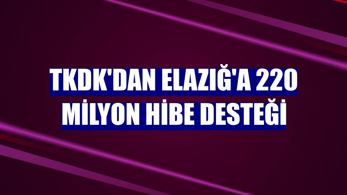 TKDK'dan Elazığ'a 220 milyon hibe desteği