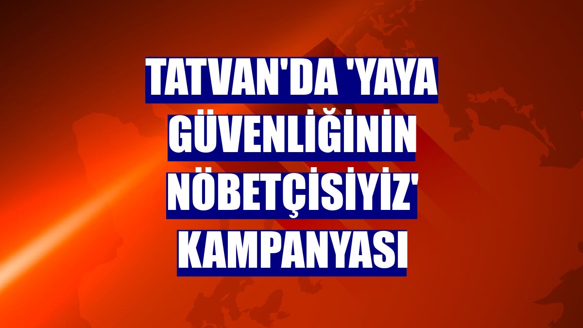 Tatvan'da 'Yaya Güvenliğinin Nöbetçisiyiz' kampanyası