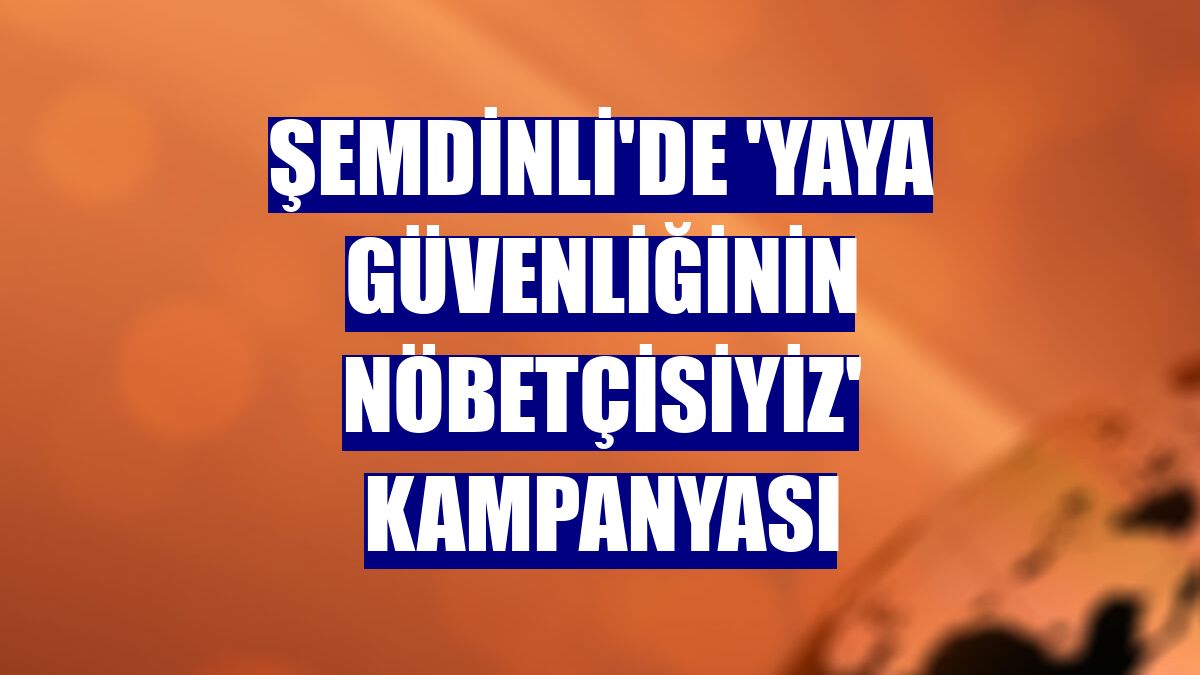 Şemdinli'de 'Yaya Güvenliğinin Nöbetçisiyiz' kampanyası