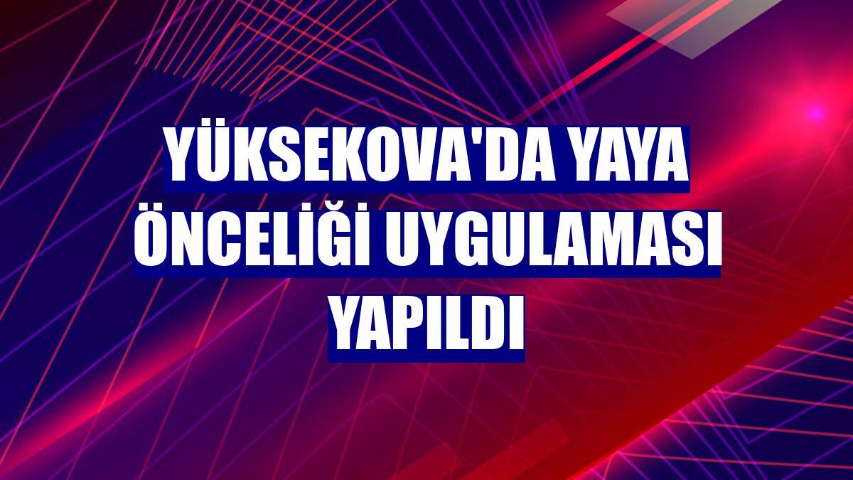 Yüksekova'da yaya önceliği uygulaması yapıldı