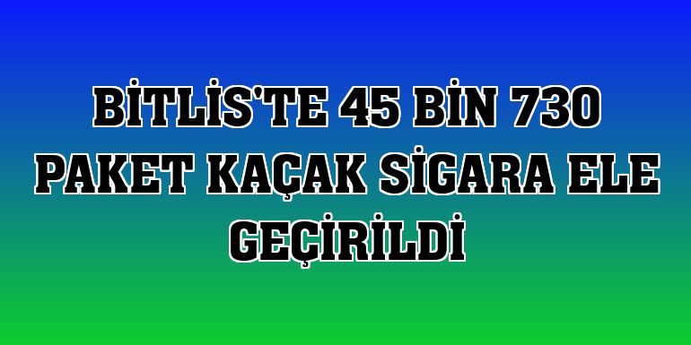 Bitlis'te 45 bin 730 paket kaçak sigara ele geçirildi