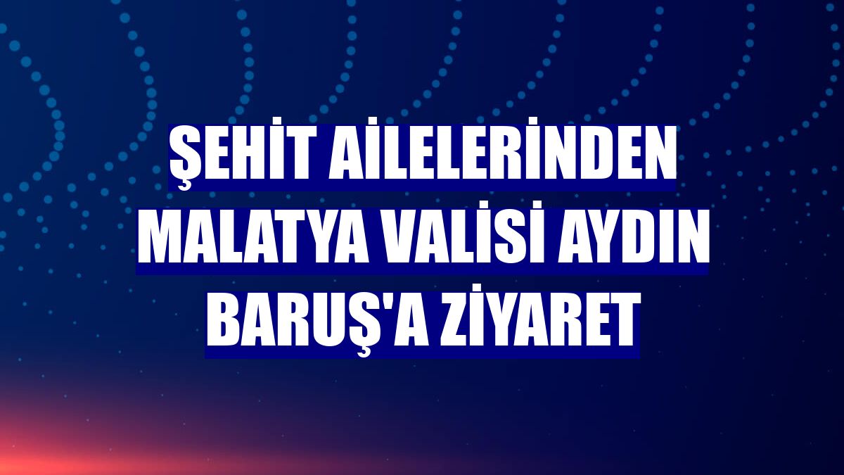 Şehit ailelerinden Malatya Valisi Aydın Baruş'a ziyaret