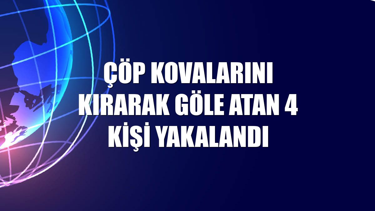 Çöp kovalarını kırarak göle atan 4 kişi yakalandı