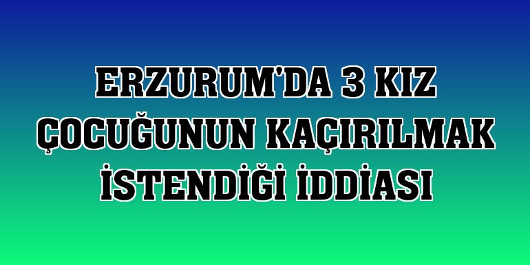 Erzurum'da 3 kız çocuğunun kaçırılmak istendiği iddiası