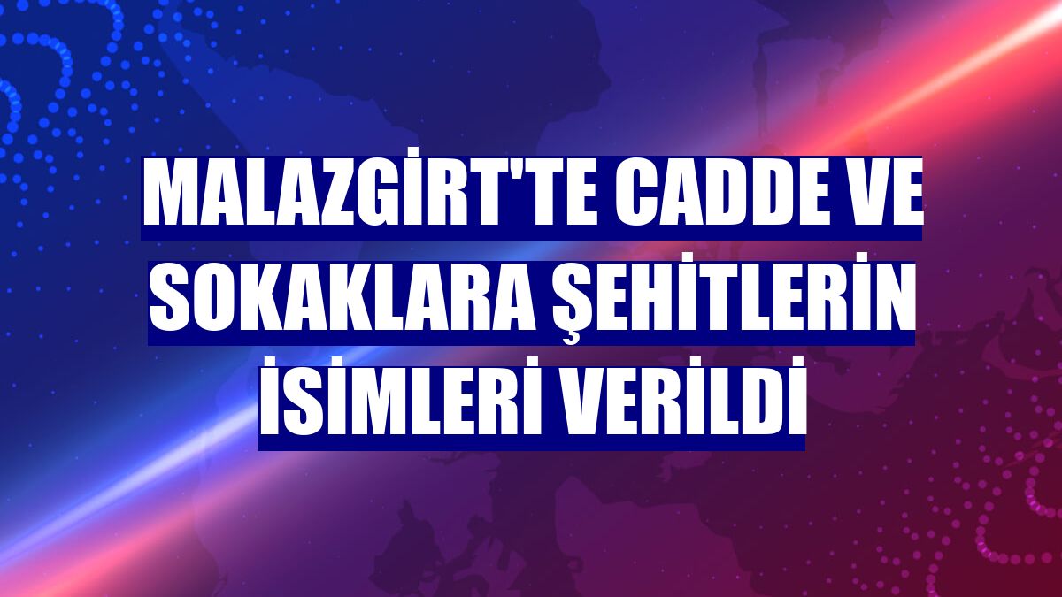 Malazgirt'te cadde ve sokaklara şehitlerin isimleri verildi