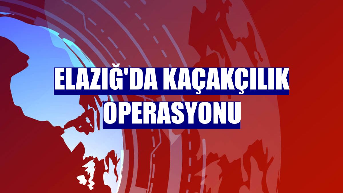 Elazığ'da kaçakçılık operasyonu