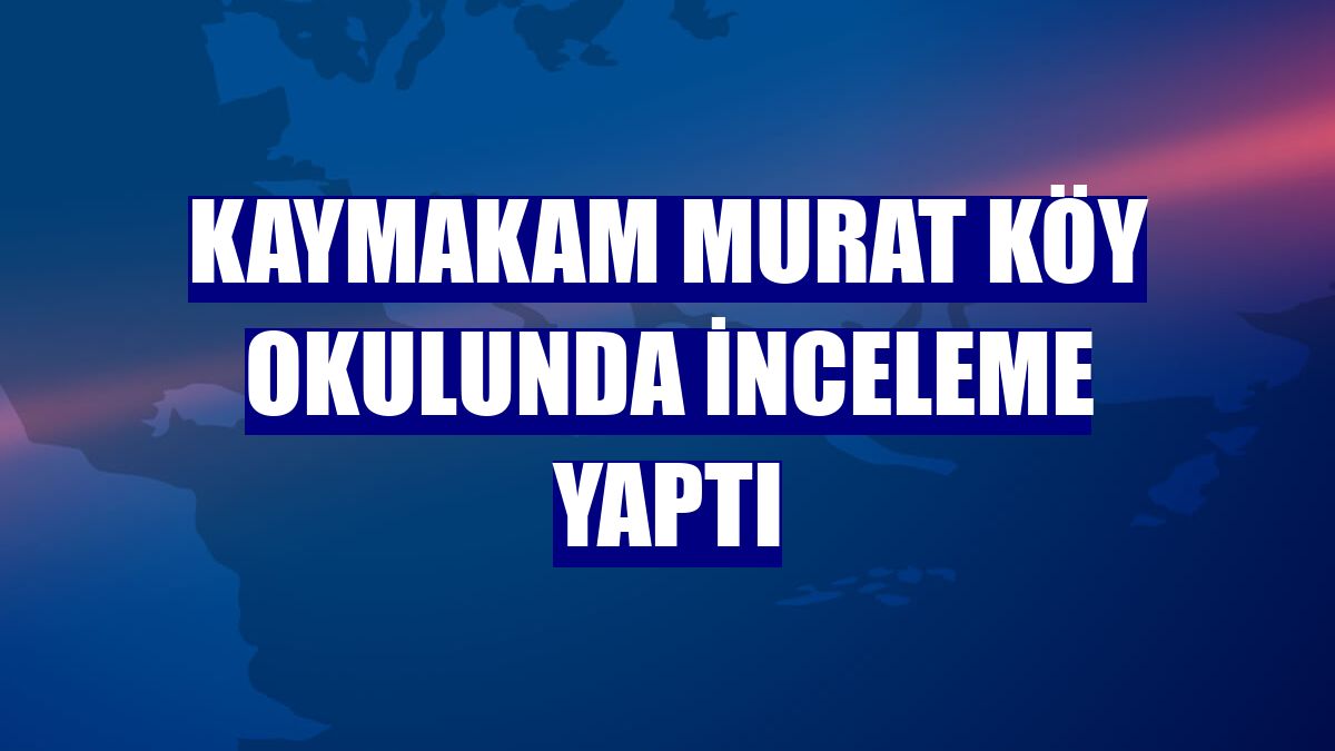 Kaymakam Murat köy okulunda inceleme yaptı