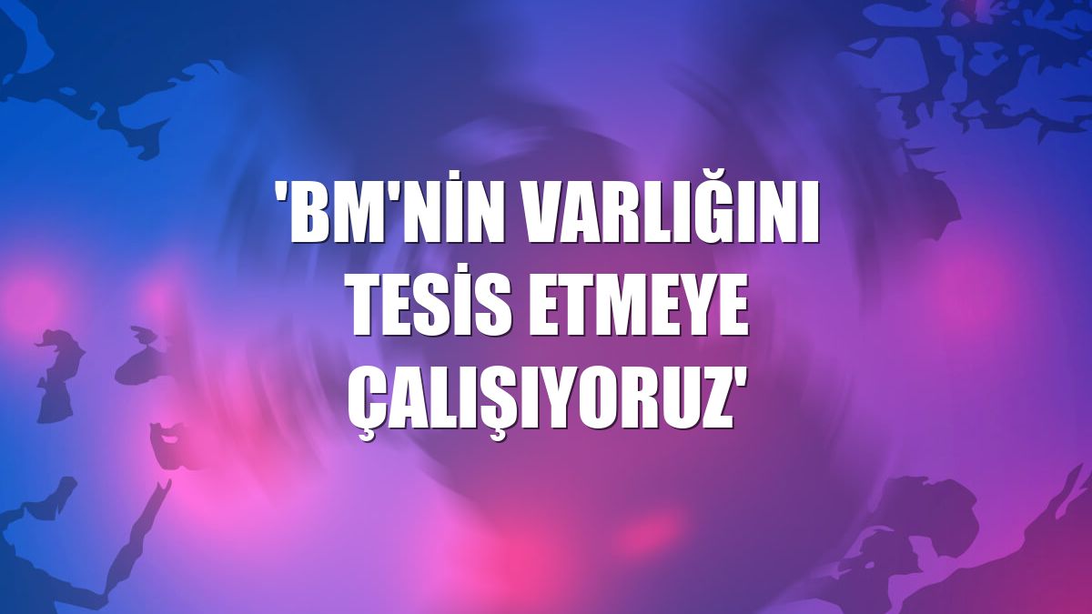 'BM'nin varlığını tesis etmeye çalışıyoruz'