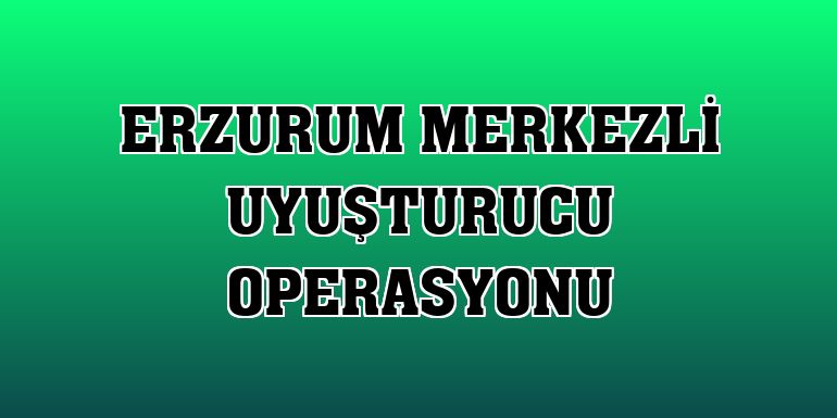Erzurum merkezli uyuşturucu operasyonu