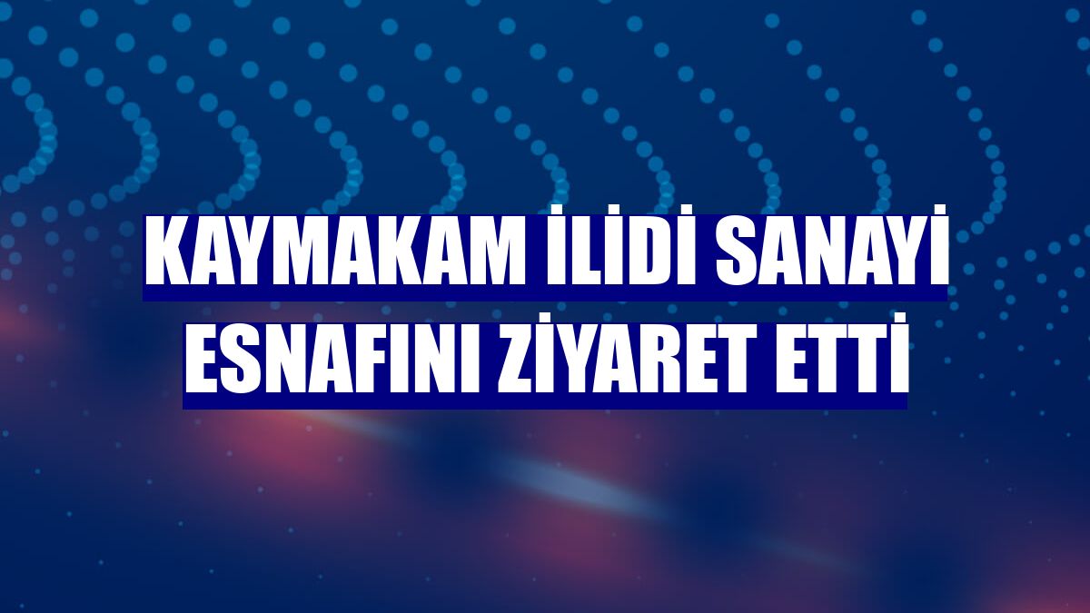 Kaymakam İlidi sanayi esnafını ziyaret etti