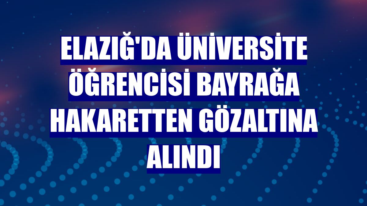 Elazığ'da üniversite öğrencisi bayrağa hakaretten gözaltına alındı