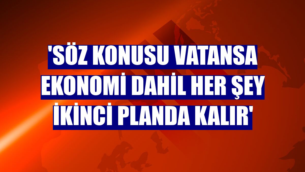 'Söz konusu vatansa ekonomi dahil her şey ikinci planda kalır'