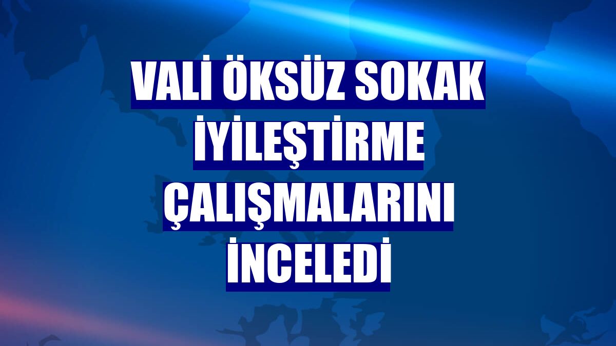Vali Öksüz sokak iyileştirme çalışmalarını inceledi