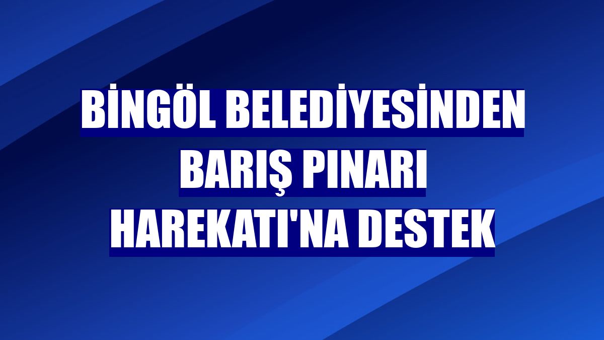 Bingöl Belediyesinden Barış Pınarı Harekatı'na destek