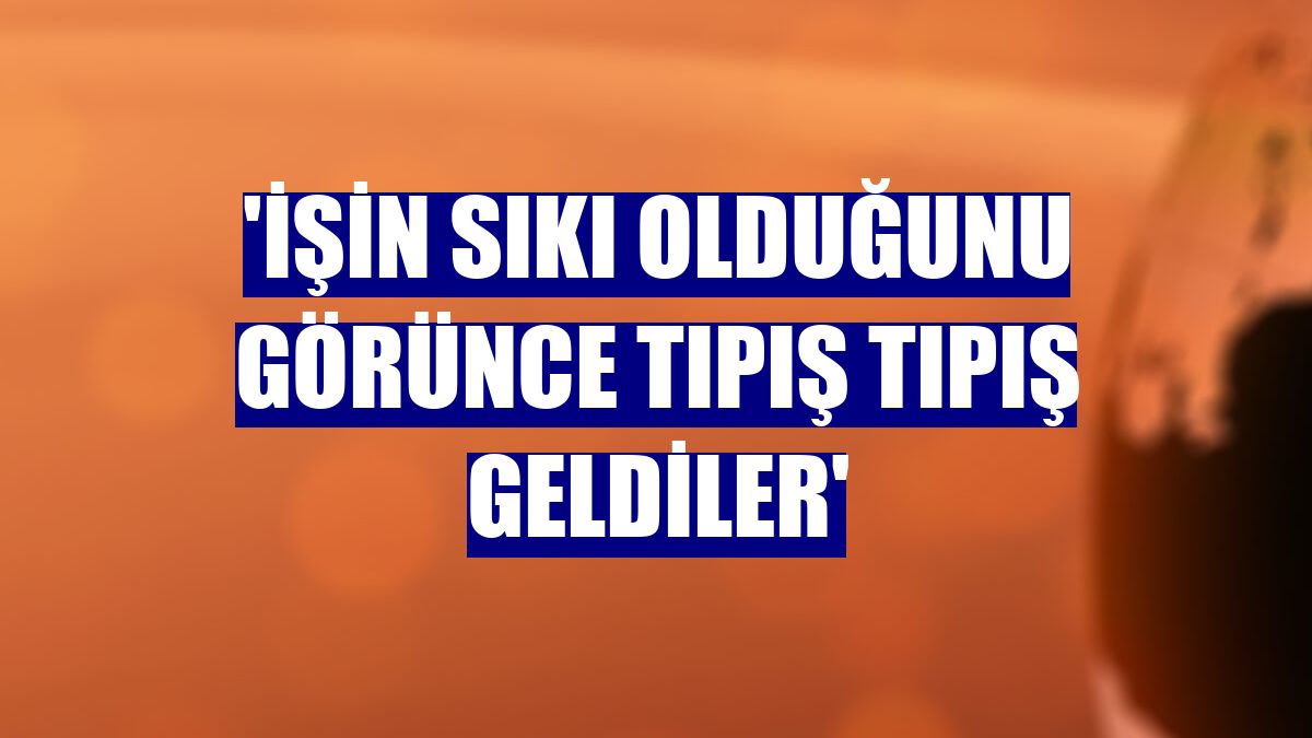 'İşin sıkı olduğunu görünce tıpış tıpış geldiler'