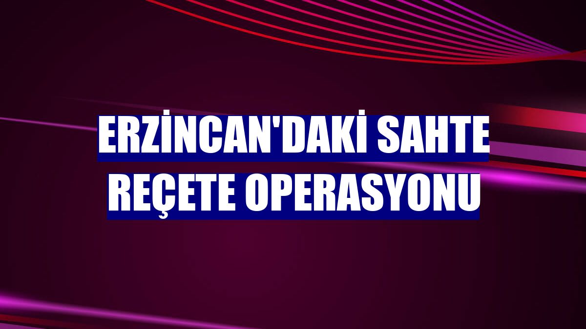 Erzincan'daki sahte reçete operasyonu