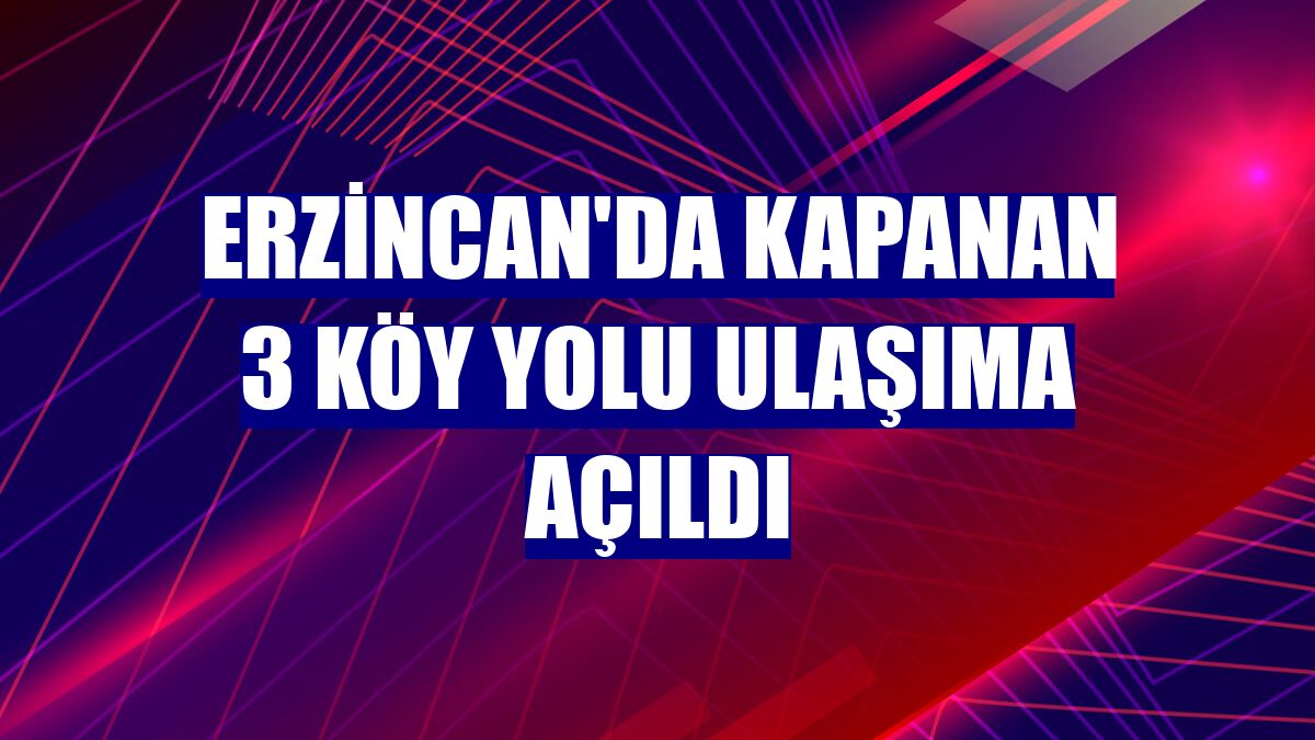 Erzincan'da kapanan 3 köy yolu ulaşıma açıldı