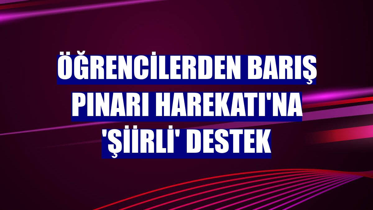 Öğrencilerden Barış Pınarı Harekatı'na 'şiirli' destek