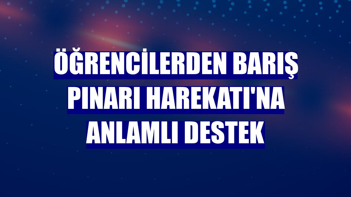 Öğrencilerden Barış Pınarı Harekatı'na anlamlı destek