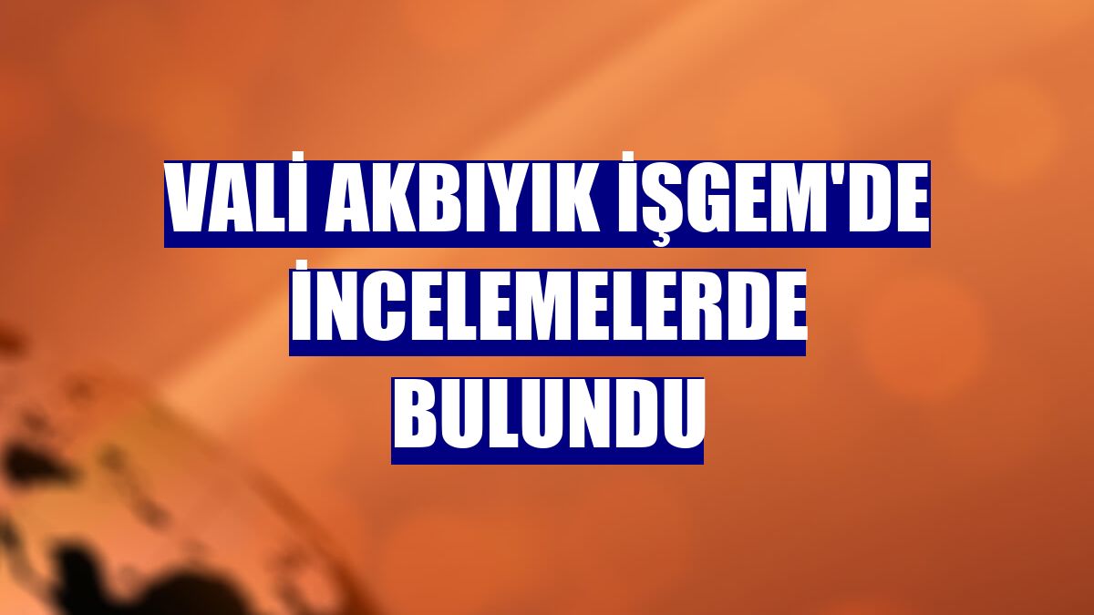 Vali Akbıyık İŞGEM'de incelemelerde bulundu