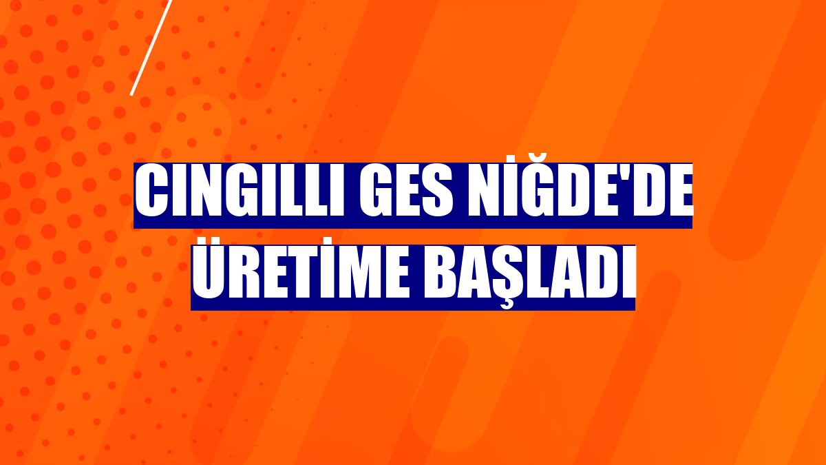 Cıngıllı GES Niğde'de üretime başladı