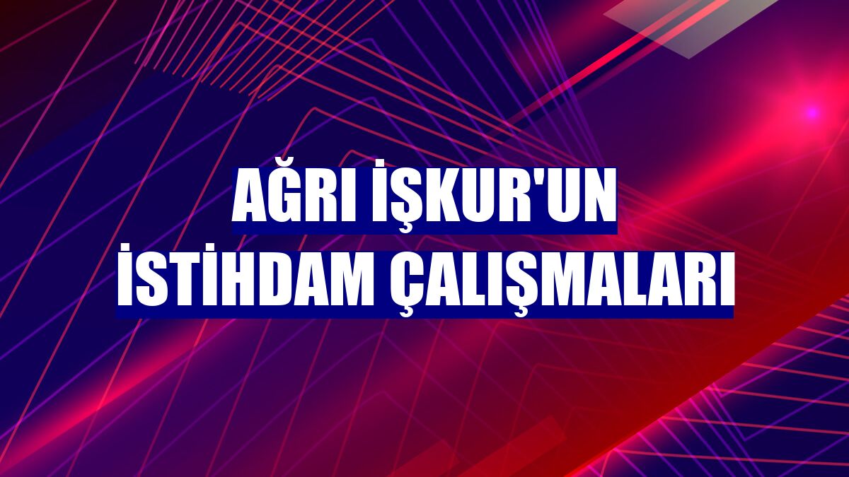 Ağrı İŞKUR'un istihdam çalışmaları
