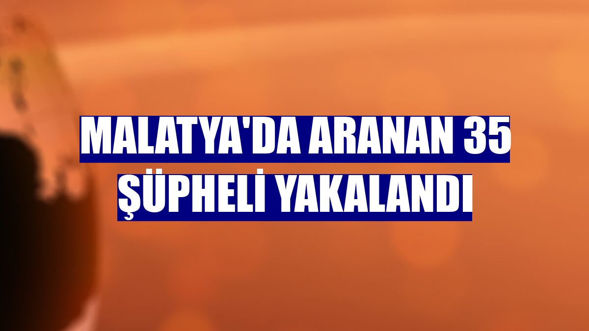 Malatya'da aranan 35 şüpheli yakalandı