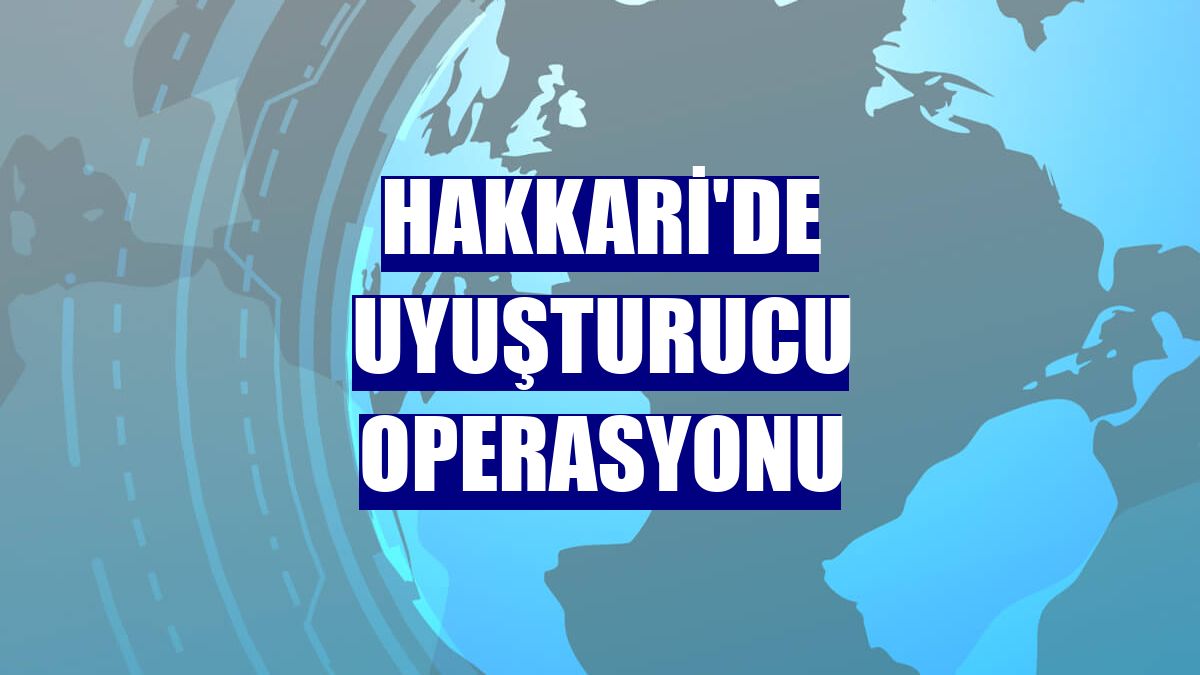 Hakkari'de uyuşturucu operasyonu
