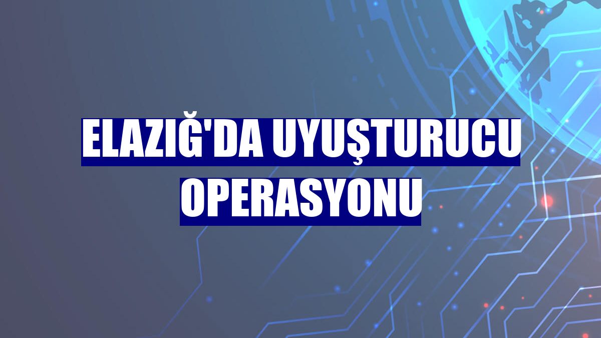 Elazığ'da uyuşturucu operasyonu