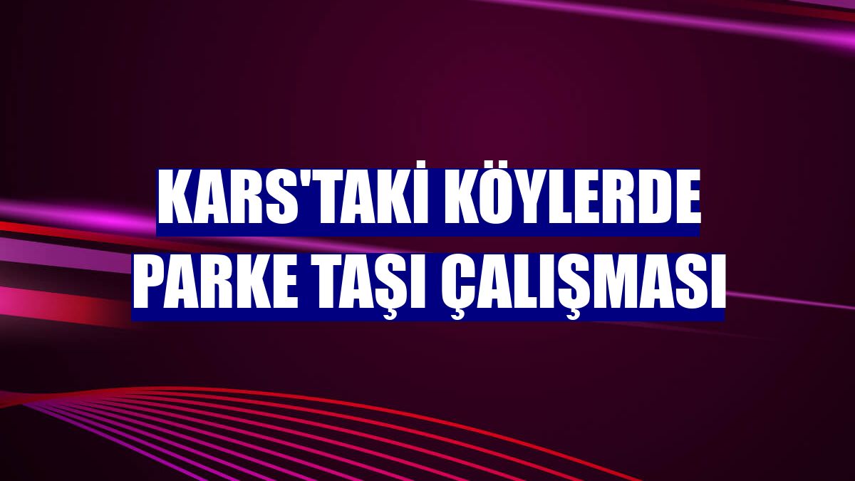 Kars'taki köylerde parke taşı çalışması