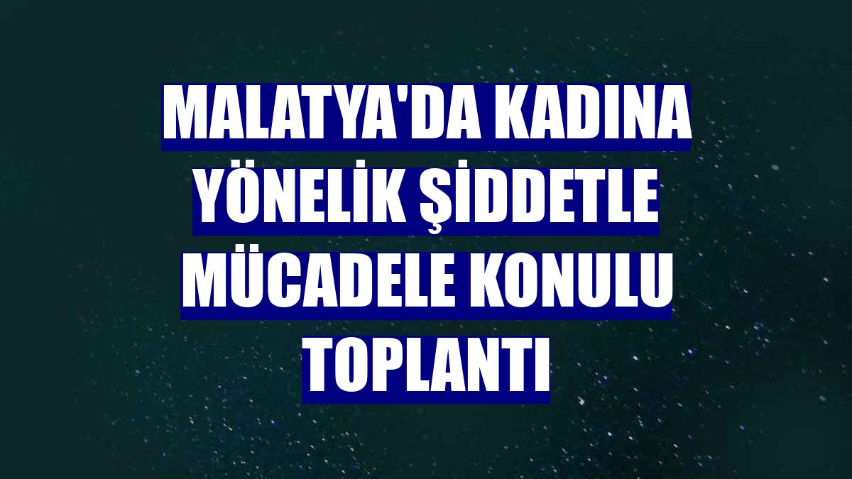Malatya'da kadına yönelik şiddetle mücadele konulu toplantı