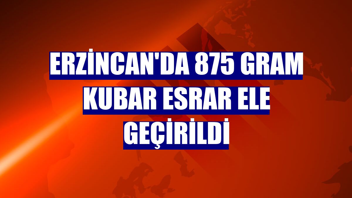 Erzincan'da 875 gram kubar esrar ele geçirildi