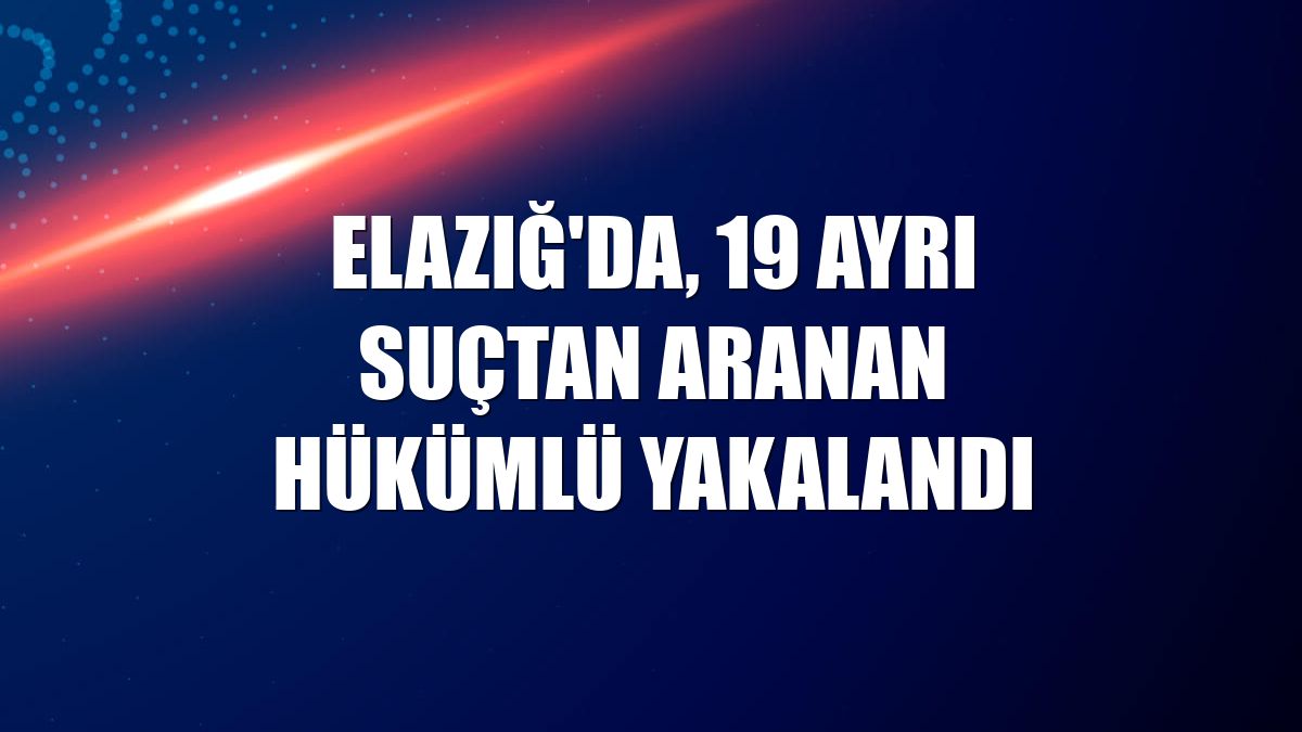 Elazığ'da, 19 ayrı suçtan aranan hükümlü yakalandı