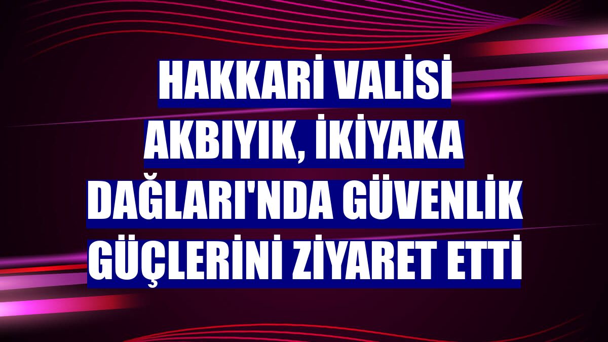 Hakkari Valisi Akbıyık, İkiyaka Dağları'nda güvenlik güçlerini ziyaret etti