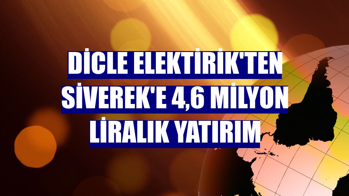 Dicle Elektirik'ten Siverek'e 4,6 milyon liralık yatırım
