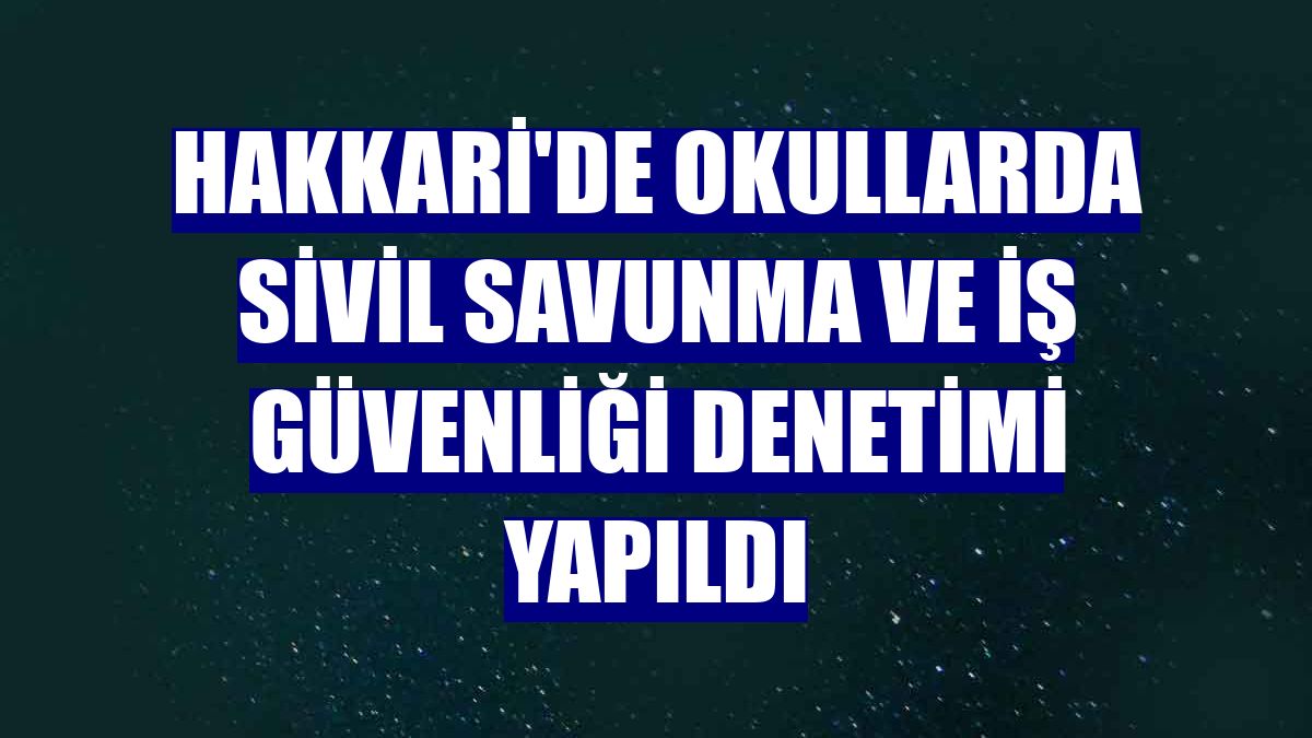 Hakkari'de okullarda sivil savunma ve iş güvenliği denetimi yapıldı