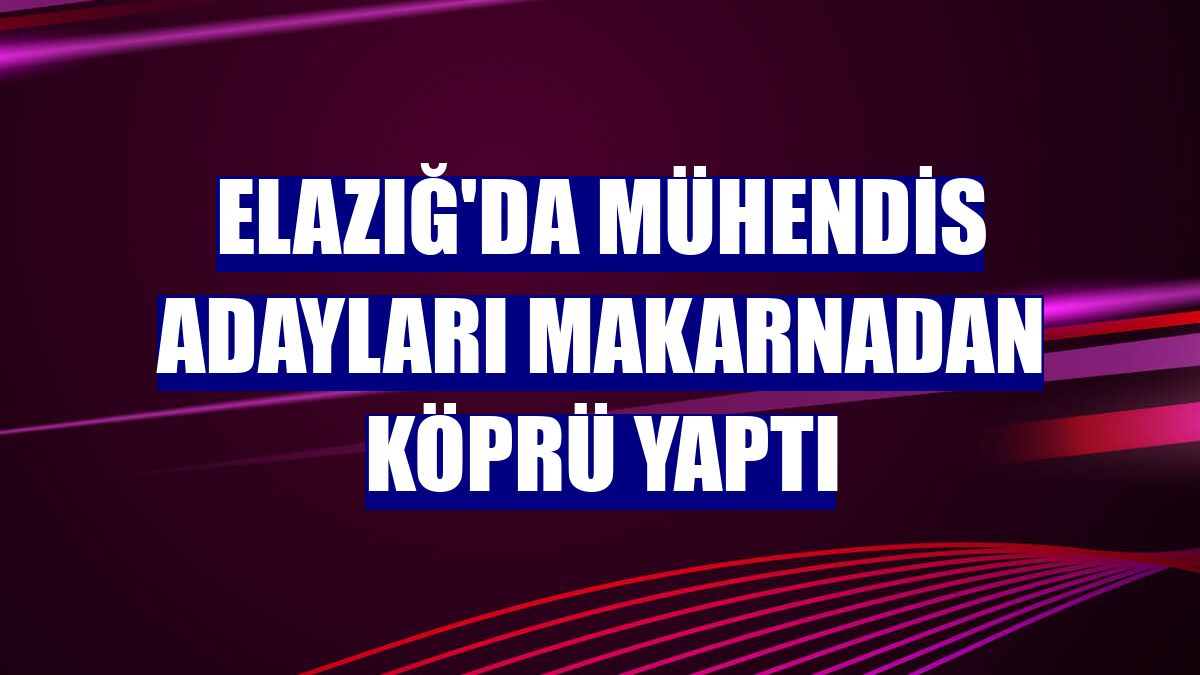 Elazığ'da mühendis adayları makarnadan köprü yaptı