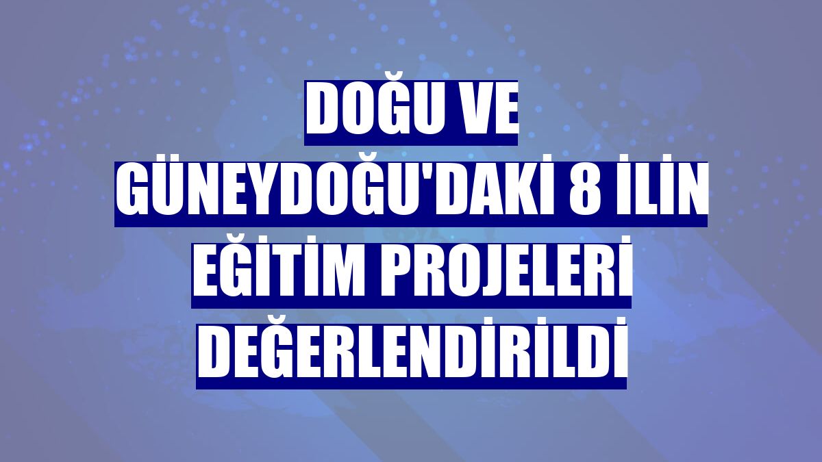 Doğu ve Güneydoğu'daki 8 ilin eğitim projeleri değerlendirildi