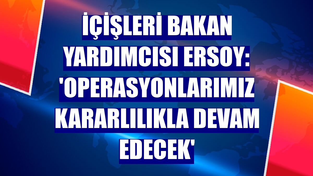 İçişleri Bakan Yardımcısı Ersoy: 'Operasyonlarımız kararlılıkla devam edecek'