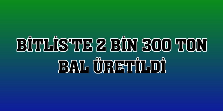 Bitlis'te 2 bin 300 ton bal üretildi