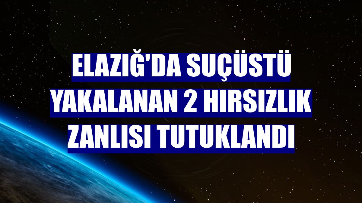 Elazığ'da suçüstü yakalanan 2 hırsızlık zanlısı tutuklandı