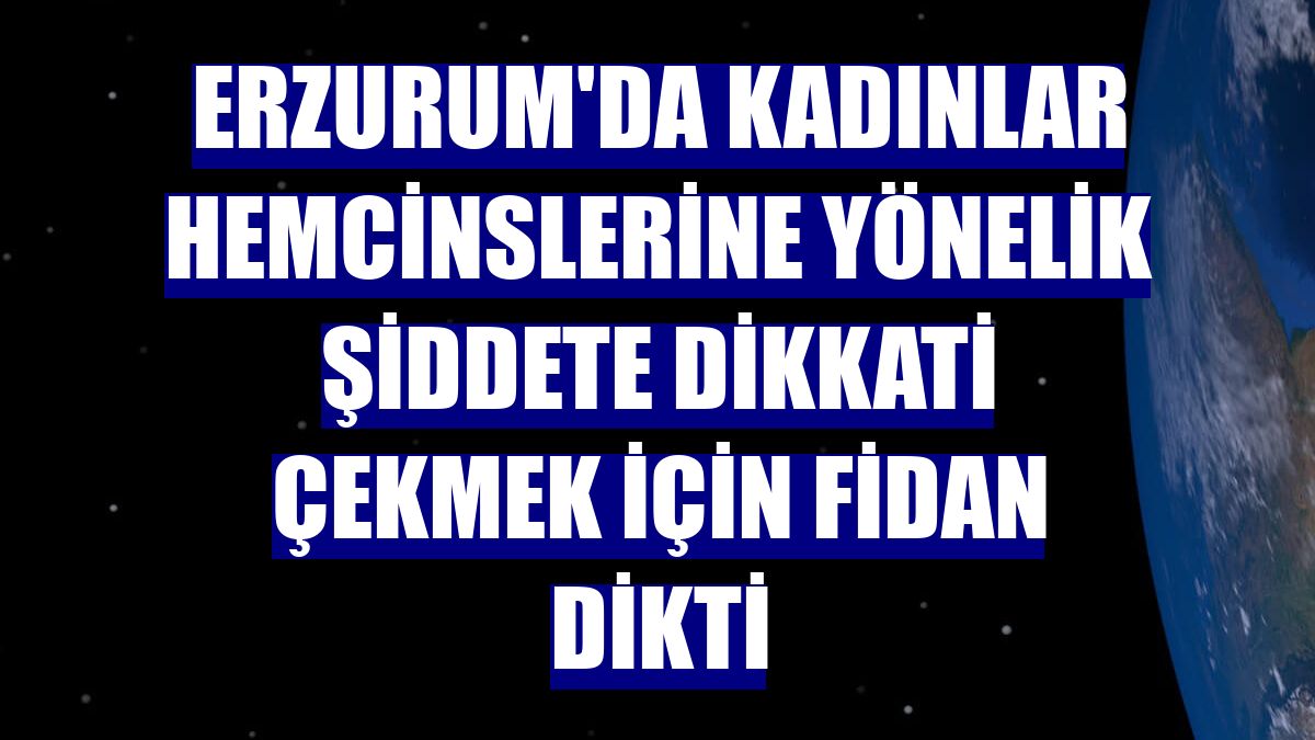Erzurum'da kadınlar hemcinslerine yönelik şiddete dikkati çekmek için fidan dikti