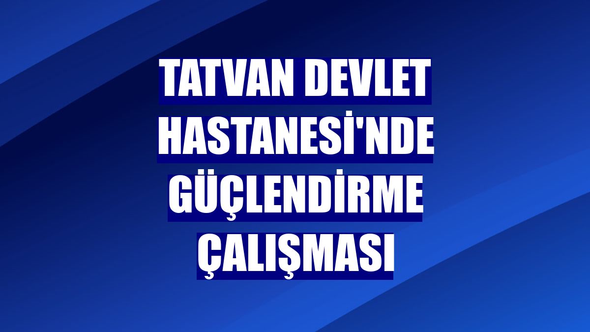 Tatvan Devlet Hastanesi'nde güçlendirme çalışması