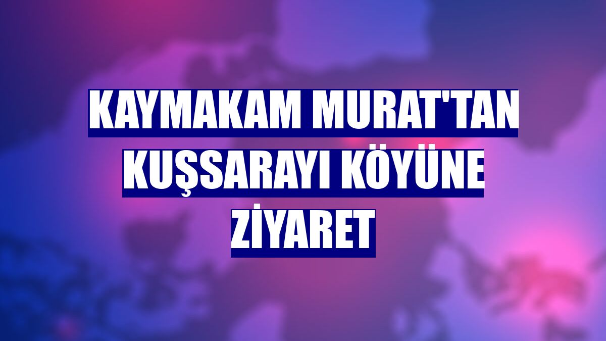 Kaymakam Murat'tan Kuşsarayı köyüne ziyaret