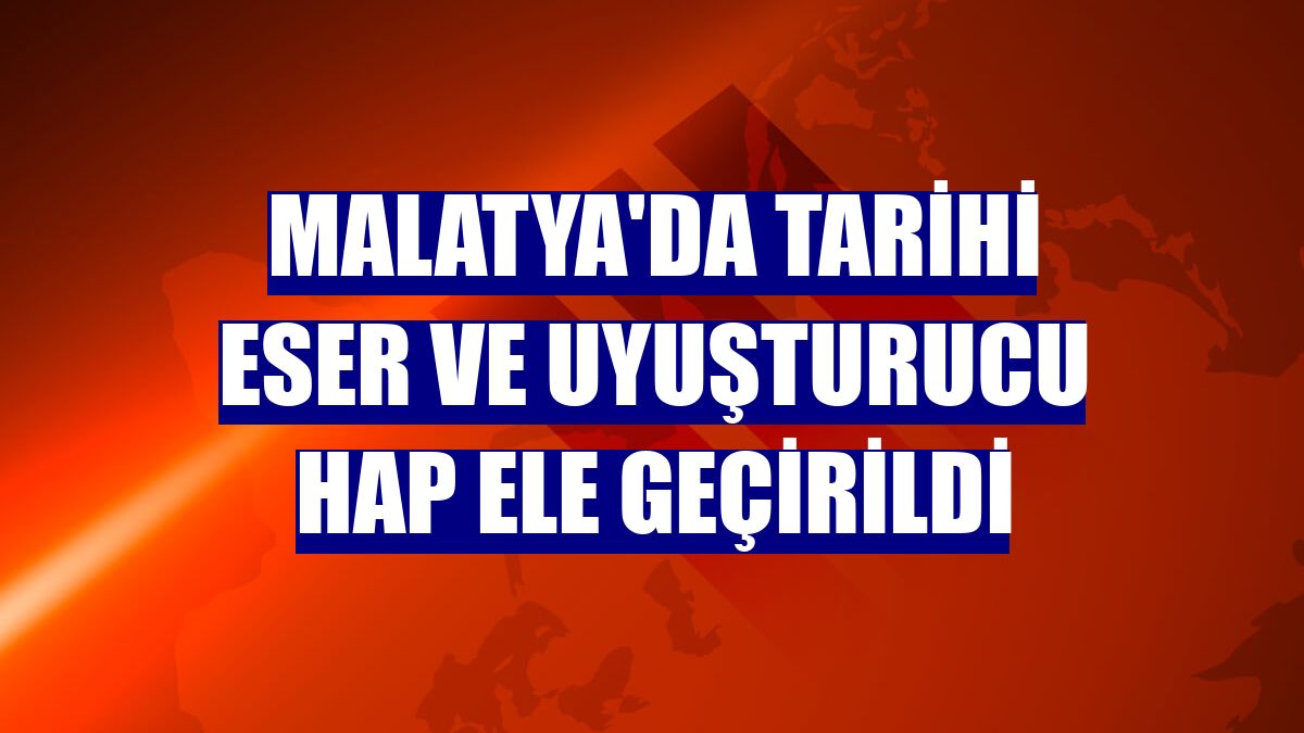 Malatya'da tarihi eser ve uyuşturucu hap ele geçirildi