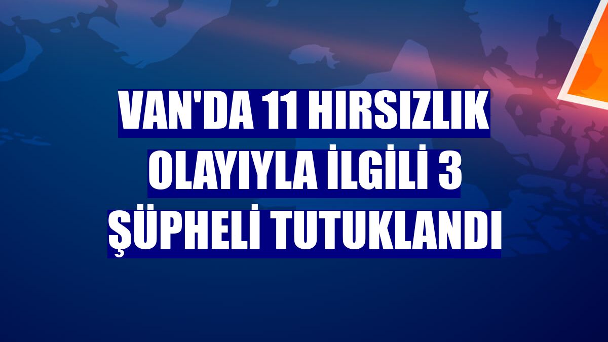 Van'da 11 hırsızlık olayıyla ilgili 3 şüpheli tutuklandı