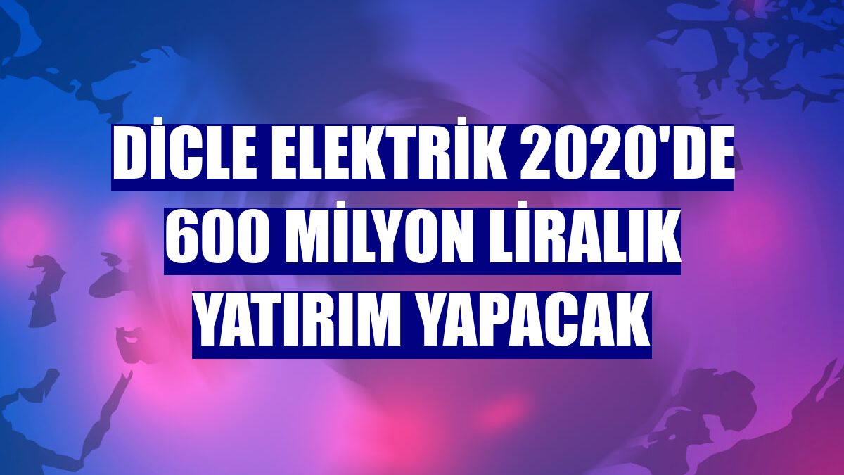 Dicle Elektrik 2020'de 600 milyon liralık yatırım yapacak