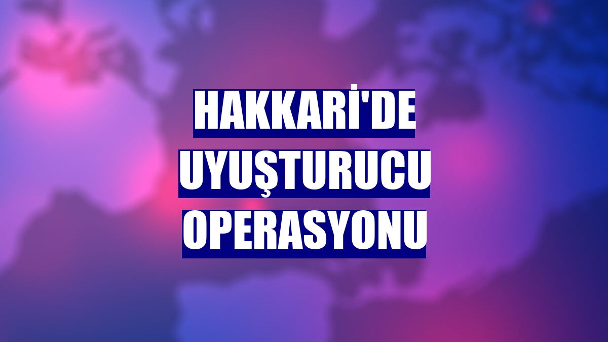 Hakkari'de uyuşturucu operasyonu