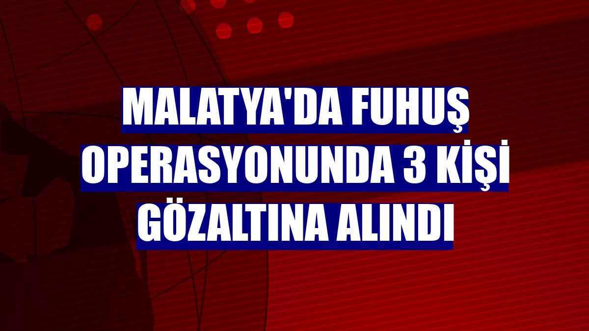 Malatya'da fuhuş operasyonunda 3 kişi gözaltına alındı